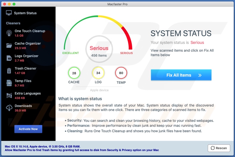 Ongewenste app Macfaster Pro