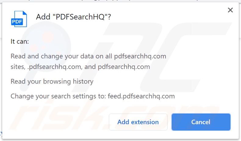 PDFSearchHQ browserkaper vraagt rechten
