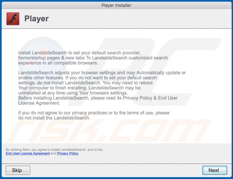 fake installer used to distribute publicfraction adware