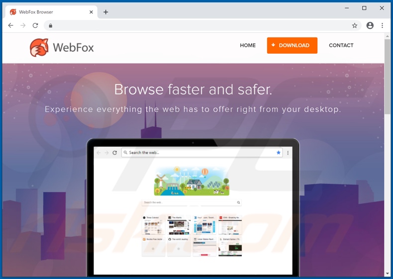 Website used to promote WebFox PUA