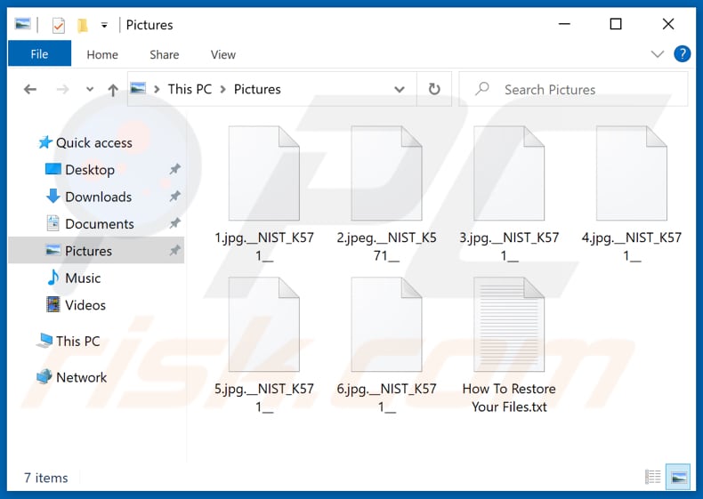 Door de Babuk Locker ransomware versleutelde bestanden (.__NIST_K571__ extensie)