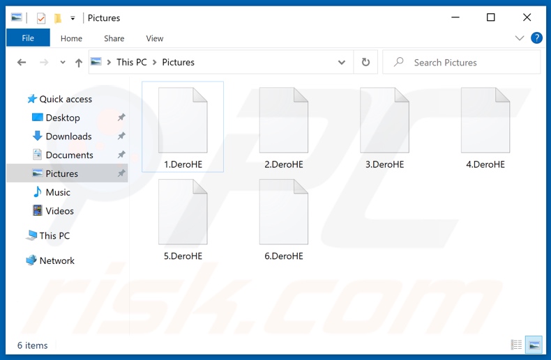 Door DeroHE ransomware versleutelde bestanden (.DeroHE-extensie)
