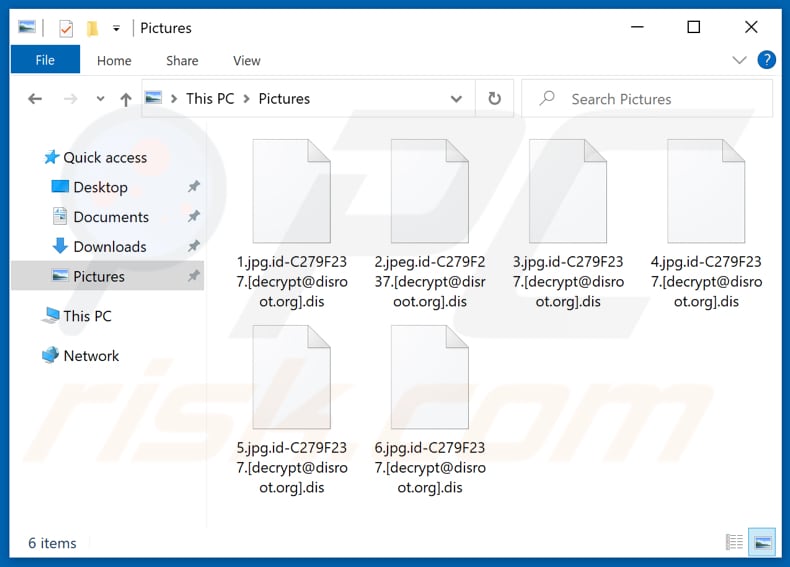 Door Dis ransomware versleutelde bestanden (.dis extensie)