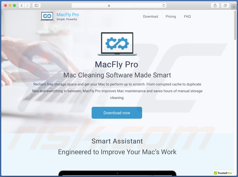 Website gebruikt om MacFly Pro PUA te promoten