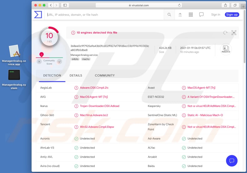 De ManagerAnalog adware