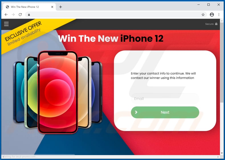 Win The New iPhone 12 scam