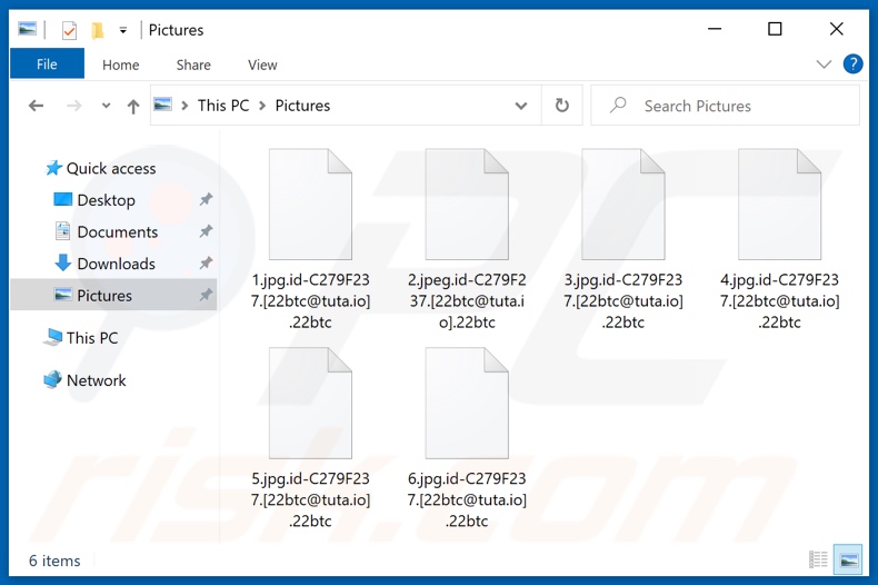Door 22btc ransomware versleutelde bestanden (.22btc-extensie)