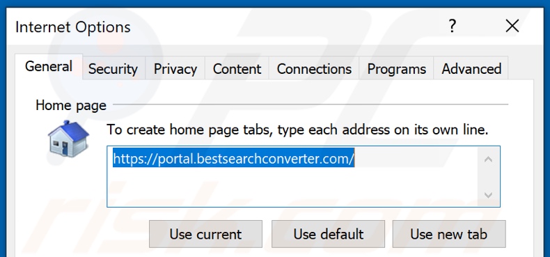 Verwijder bestsearchconverter.com als startpagina in Internet Explorer