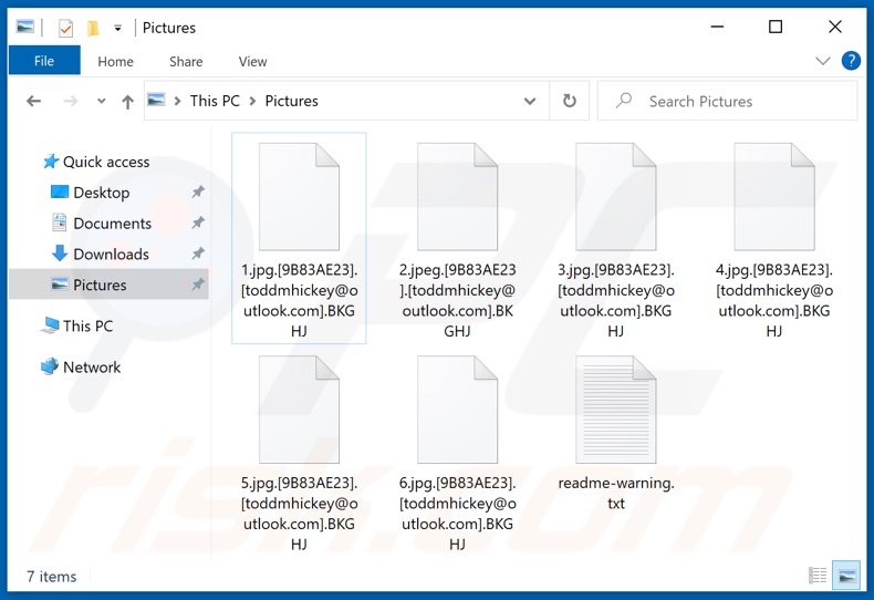Door BKGHJ ransomware versleutelde bestanden (.BKGHJ-extensie)