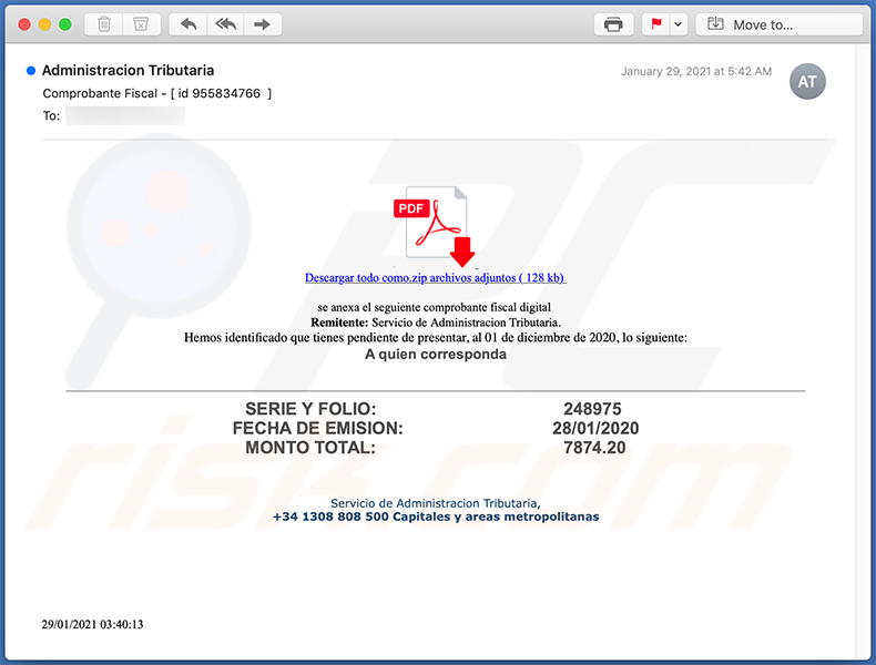 Spammail gericht op phishing (2021-02-01)