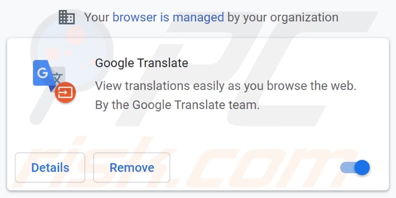 Valse Google Translate-extensie op Chrome