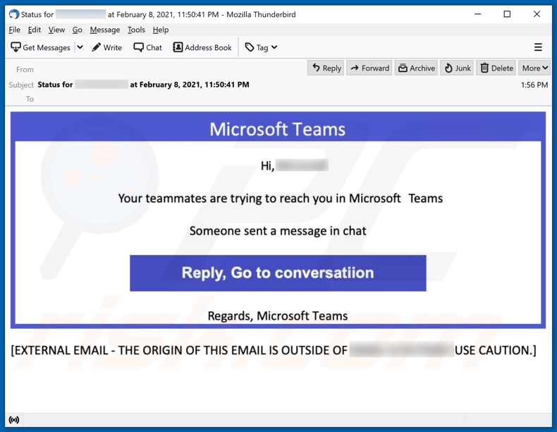 Microsoft Teams spamcampagne