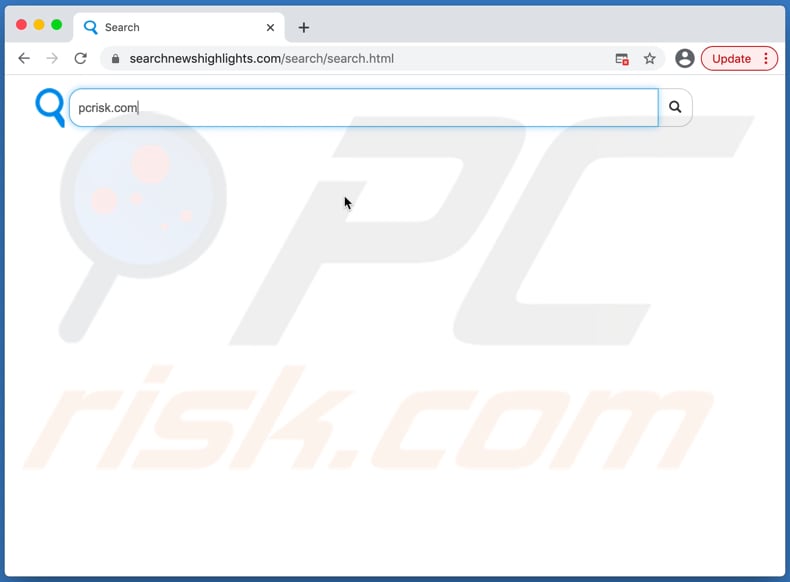 De searchnewshighlights.com browserkaper op een mac