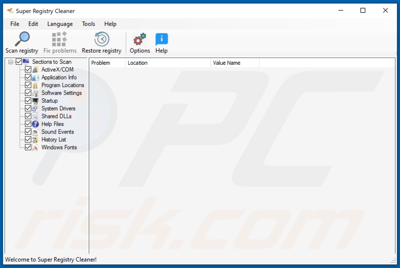 De ongewenste app SuperRegistryCleaner