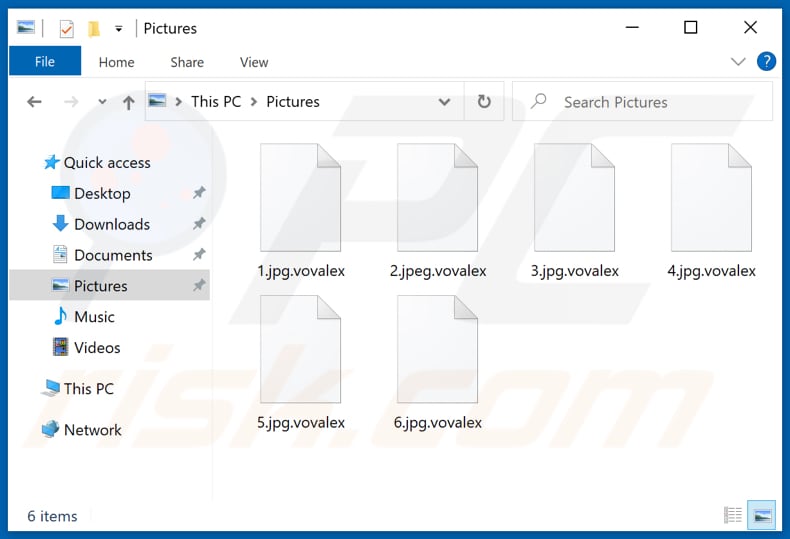 Door Vovalex ransomware versleutelde bestanden (.vovalex-extensie)