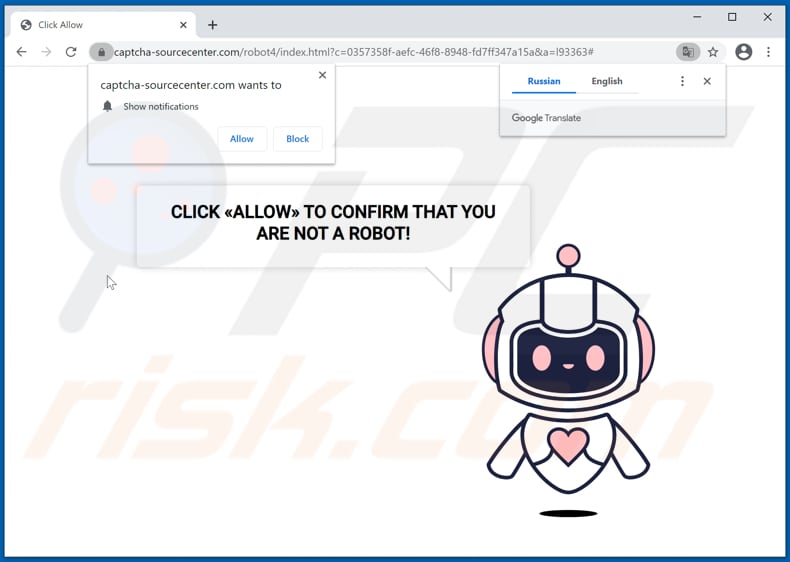 captcha-sourcecenter[.]com pop-up-doorverwijzingen