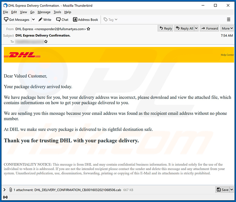 DHL Express-thema spam email verspreiden Agent Tesla (2021-03-17)