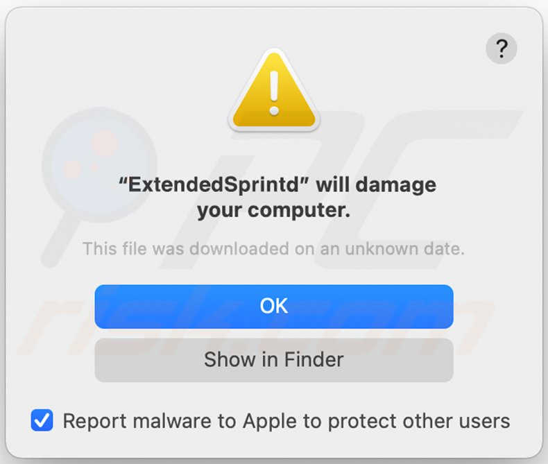 ExtendedSprint adware waarschiwingspop-up