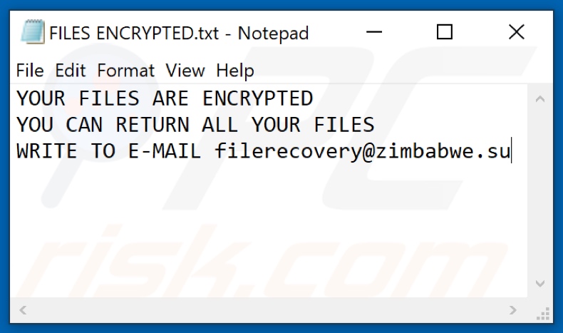 LAO ransomware tekstbestand (FILES ENCRYPTED.txt)