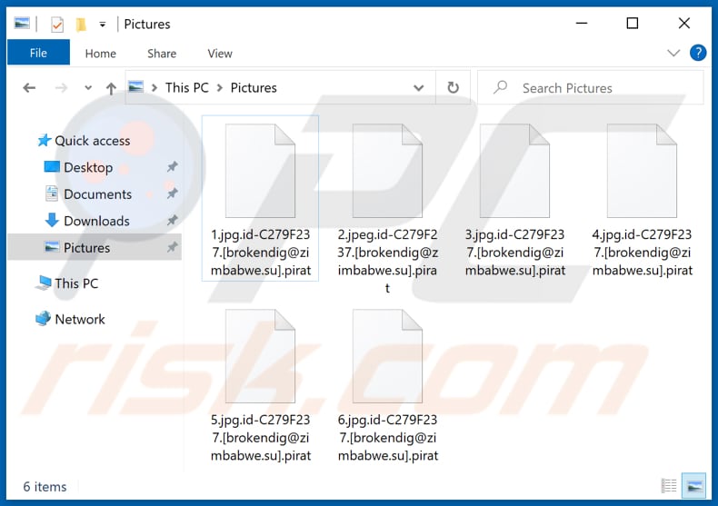 Door de Pirat ransomware versleutelde bestanden (.pirat-extensie)