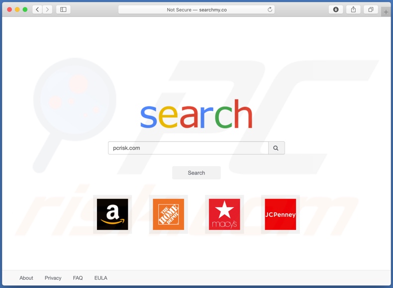 De searchmy.co browserkaper op een Mac-computer