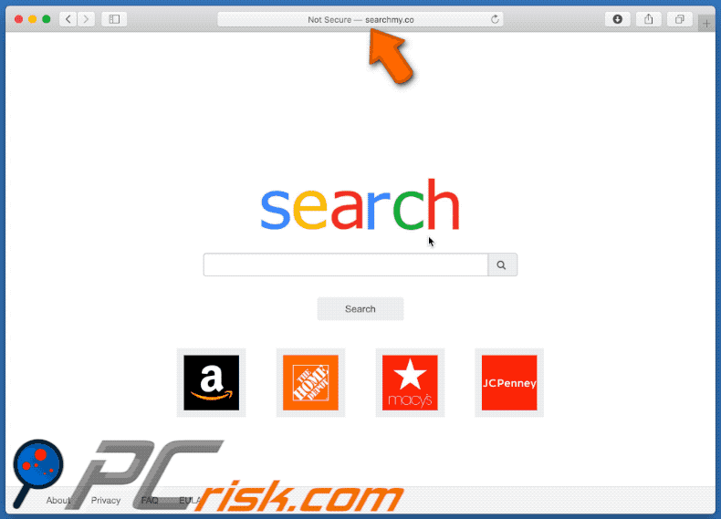 searchmy.co verwijst via flip-search.com door naar opti-page.com (GIF)