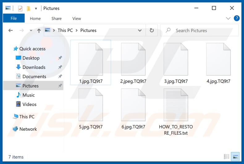 Door STEEL ransomware versleutelde bestanden (.TQ9t7-extensie)