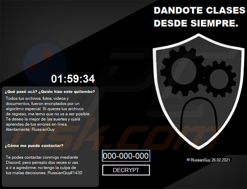 WormLocker ransomware Spaanse schermvergrendeling