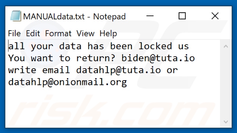 Dhlp ransomware tekst bestand (MANUALdata.txt)