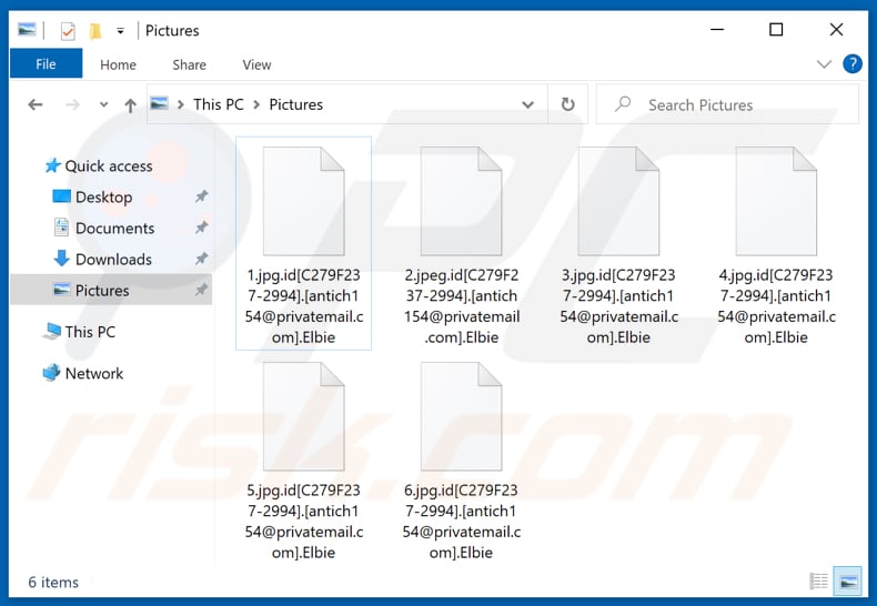 Door de Elbie ransomware versleutelde bestanden (.elbie-extensie)