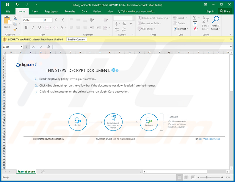 Kwaadaardig MS Excel document gebruikt om Warzone RAT te injecteren