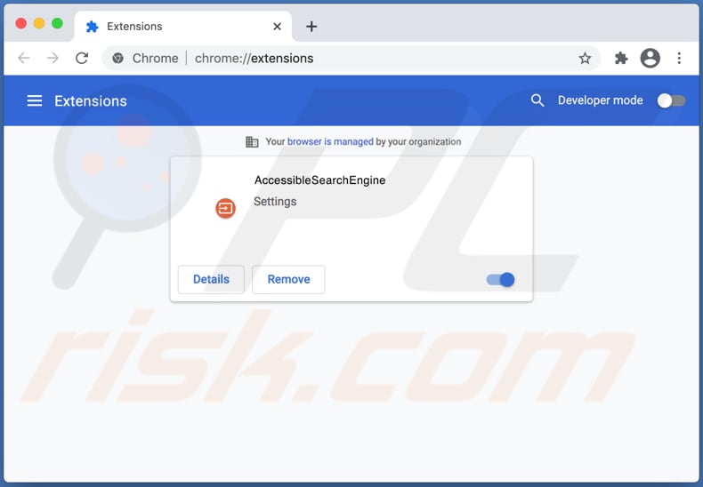 AccessibleSearchEngine browser hijacker op een Mac computer
