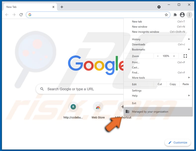 accessiblesearchengine browser hijacker beheerd door uw organisatie