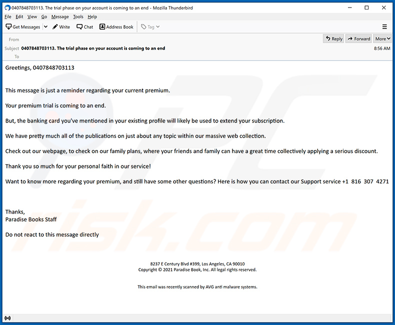 BazarCall e-mail spam campagne