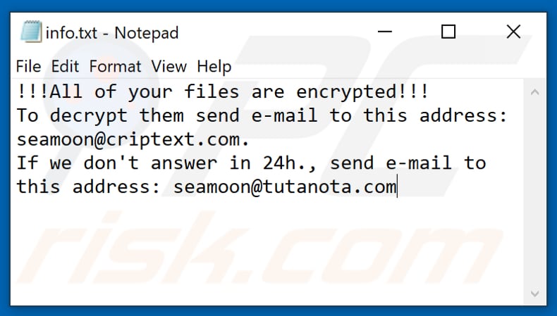 CALVO ransomware tekstbestand (info.txt)
