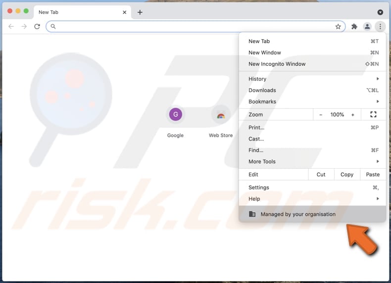 conf search browser hijacker voegt de beheerd door uw organisatie functie