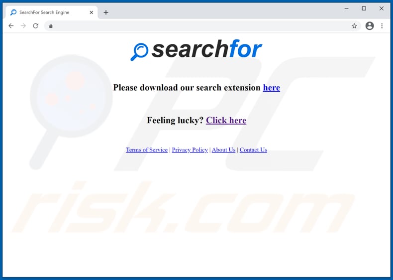 Website gebruikt om SearchFor browser hijacker te promoten