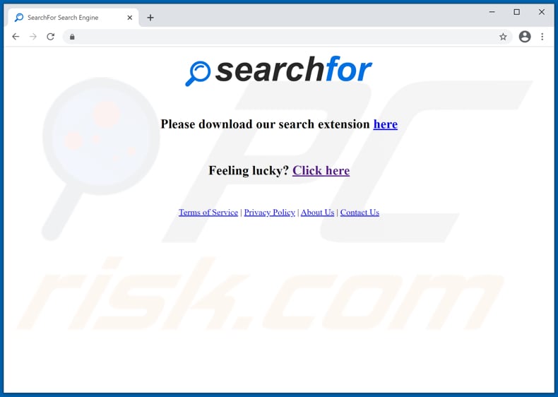 Website gebruikt om SearchFor browser hijacker te promoten