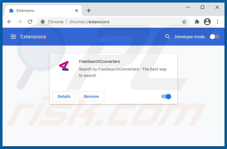 Verwijderen van freesearchconverters.com gerelateerde Google Chrome extensies
