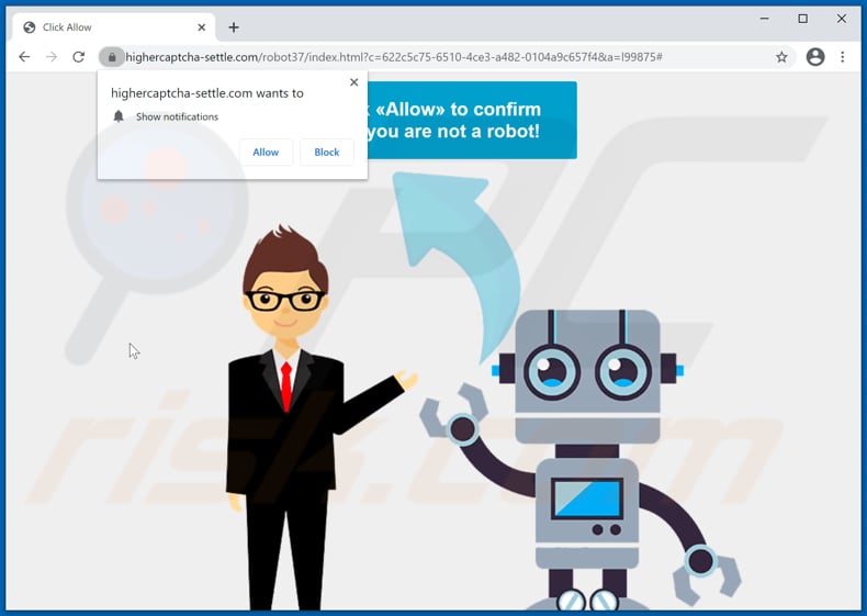 highercaptcha-settle[.]com pop-up doorverwijzingen