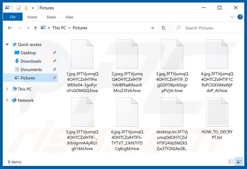 Bestanden versleuteld door Hive ransomware (.hive extensie)