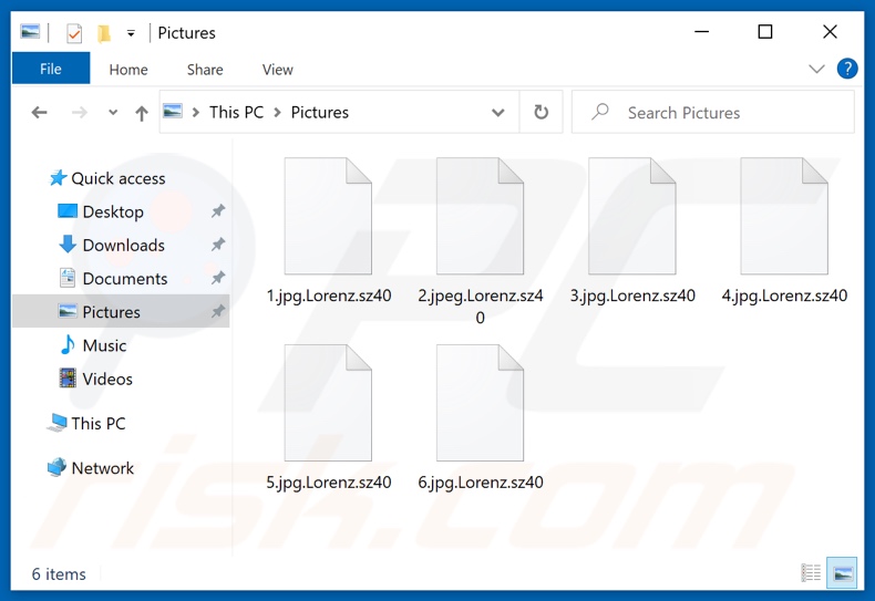 Bestanden versleuteld door Lorenz ransomware (extensie .Lorenz.sz40)