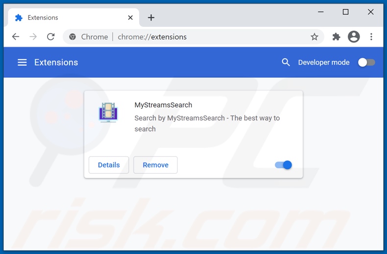 Het verwijderen van mystreamssearch.com verwante Google Chrome extensies