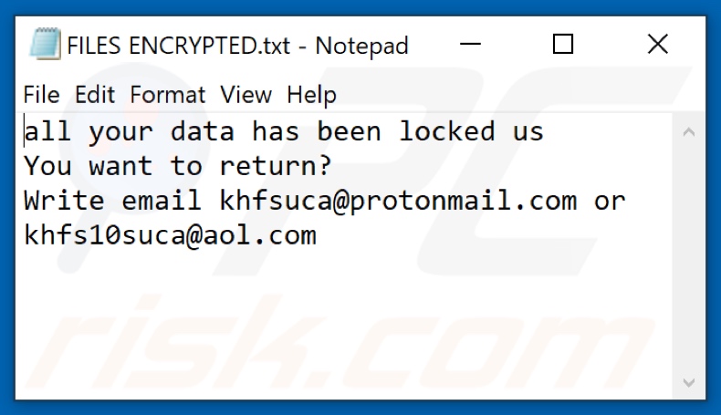 Pr09 ransomware tekstbestand (FILES ENCRYPTED.txt)