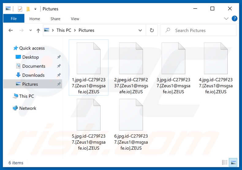 Bestanden die zijn versleuteld door ZEUS ransomware (.ZEUS extensie)