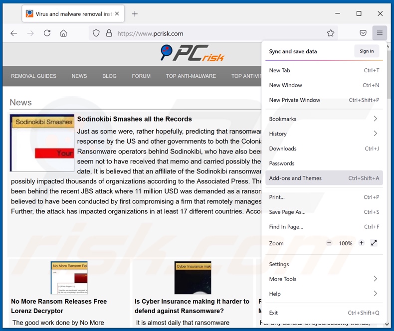 Verwijderen van boustahe[.]com advertenties uit Mozilla Firefox stap 1