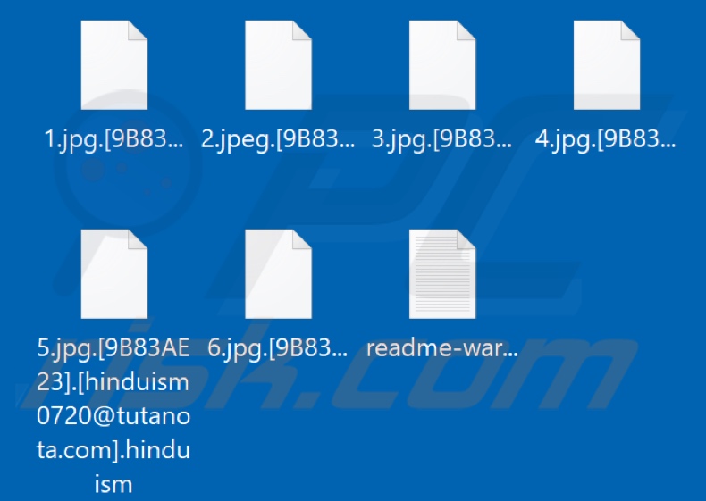 Bestanden versleuteld door Hinduism ransomware (.hinduism extensie)