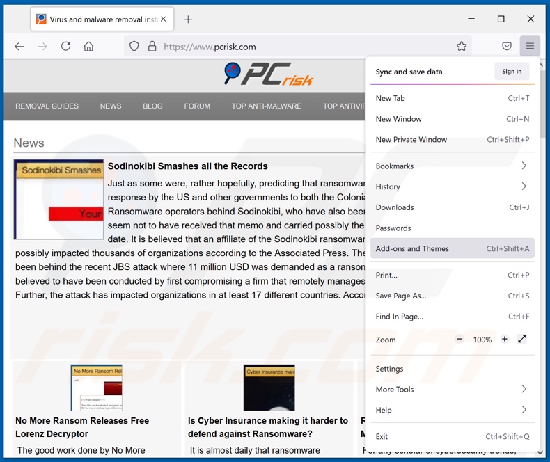 Verwijderen van jashautchord[.]com advertenties uit Mozilla Firefox stap 1