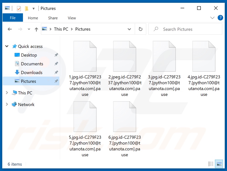 Bestanden die zijn versleuteld door Pause ransomware (.pause extensie)