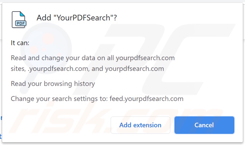 TopPDFSearch browser hijacker vraagt om machtigingen